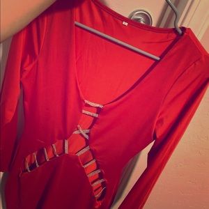 Red dress size L , new with out tags,